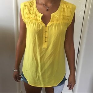 Bright Yellow Daniel Rainn Work Blouse